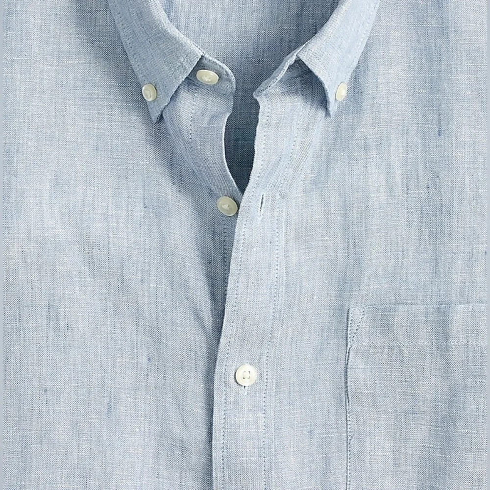 NWT / J.crew Factory Short-sleeve slim linen-blend shirt /B004